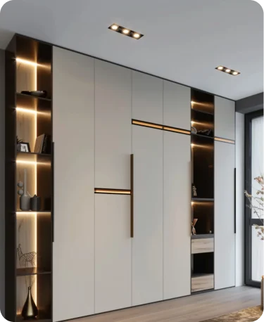 arafed-white-black-bedroom-with-large-window-bed-generative-ai 1