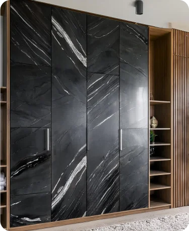modern-bedroom-with-scandinavian-interior-design-features-wooden-wardrobe-with-black-marble 1
