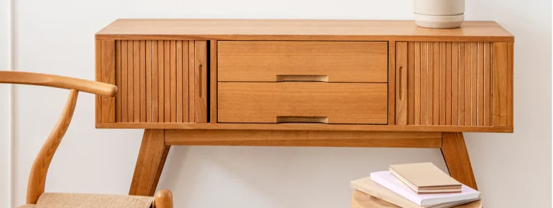 rubber-plant-wooden-sideboard-table 1