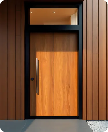 wooden-door-entrance-with-black-trim-modern-style 1